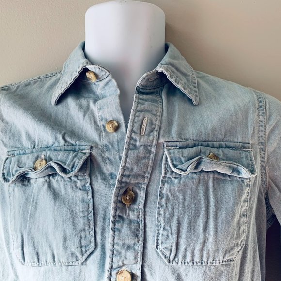 ABERCROMBIE KIDS light blue denim shirt size XL - Picture 3 of 14